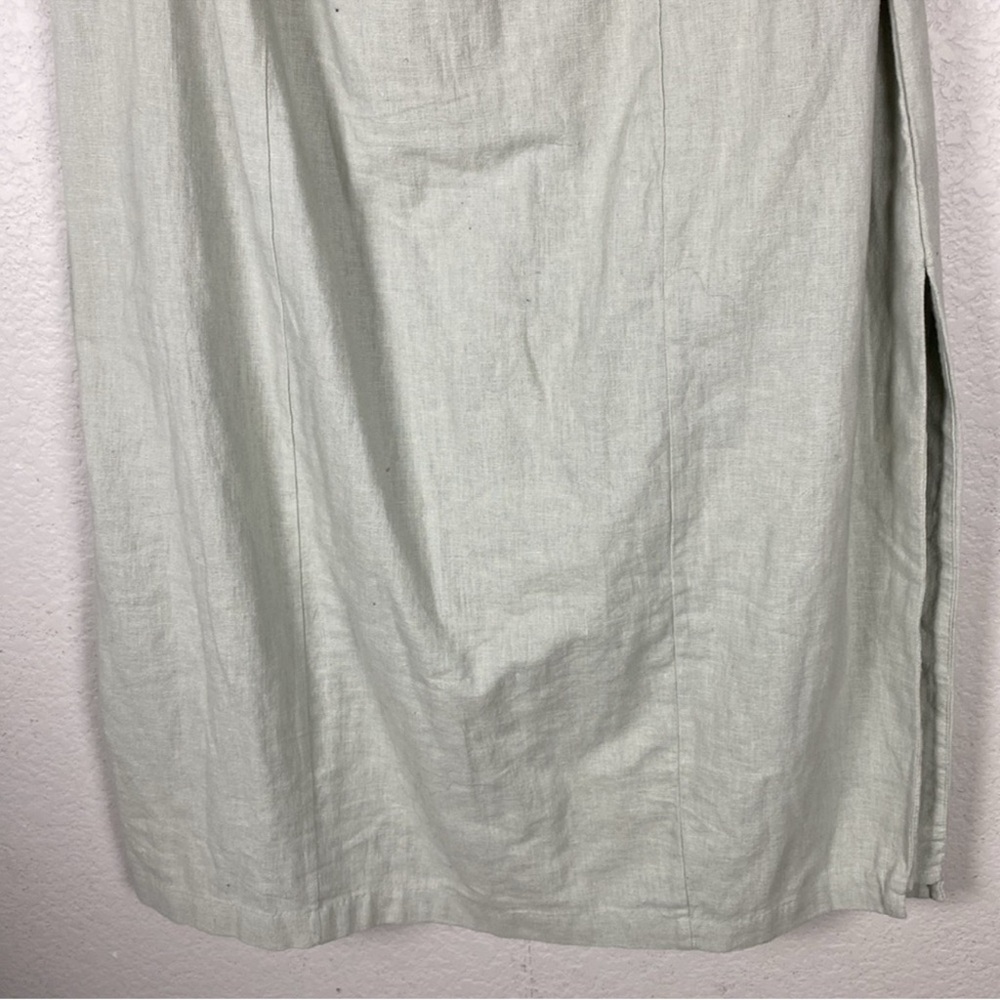 Abercrombie & Fitch Women’s Green Strapless Linen-Blended Midi Dress cotton - Picture 8 of 11